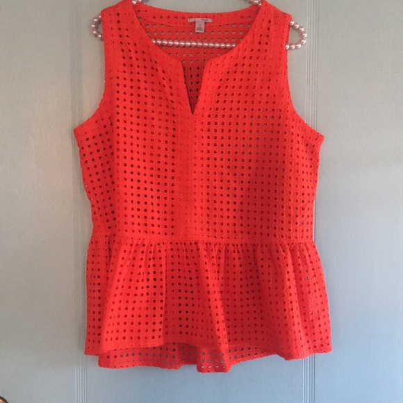 Halogen Tops - Halogen eyelet peplum top